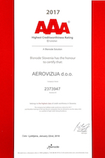 Creditworthiness rating AAA company Aerovizija d.o.o.